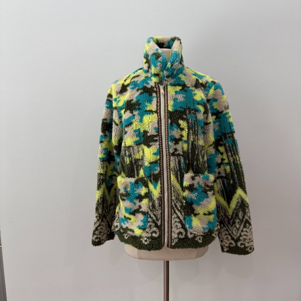 Anthropologie Pilcro Mixed Print Sherpa Jacket NWOT SIZE XS